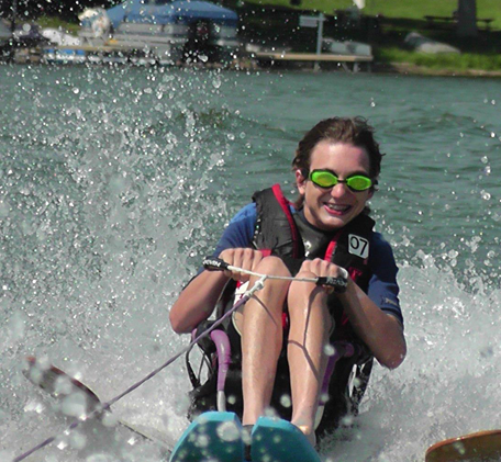 young kid wake boarding